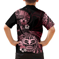 Aotearoa Kia Ora New Zealand Ta Moko Red Version Family Matching Tank Maxi Dress and Hawaiian Shirt LT01 - Polynesian Pride
