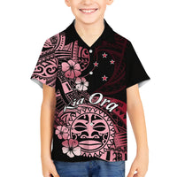 Aotearoa Kia Ora New Zealand Ta Moko Red Version Family Matching Tank Maxi Dress and Hawaiian Shirt LT01 Son's Shirt Red - Polynesian Pride