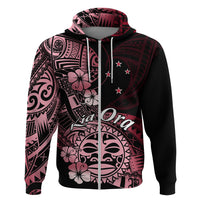 Aotearoa Kia Ora New Zealand Ta Moko Red Version Hoodie LT01 Zip Hoodie Red - Polynesian Pride