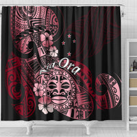Aotearoa Kia Ora New Zealand Ta Moko Red Version Shower Curtain LT01 - Polynesian Pride