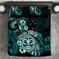 Aotearoa Kia Ora New Zealand Ta Moko Turquoise Version Bedding Set LT01 Turquoise - Polynesian Pride