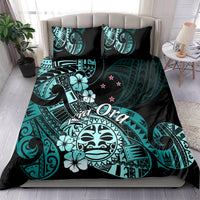 Aotearoa Kia Ora New Zealand Ta Moko Turquoise Version Bedding Set LT01 - Polynesian Pride