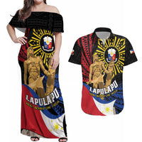 Personalized Lapulapu The First Filipino Hero Couples Matching Off Shoulder Maxi Dress and Hawaiian Shirt Polynesian Pattern