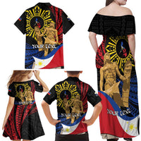 Personalized Lapulapu The First Filipino Hero Family Matching Off Shoulder Maxi Dress and Hawaiian Shirt Polynesian Pattern