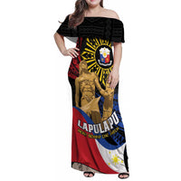 Personalized Lapulapu The First Filipino Hero Family Matching Off Shoulder Maxi Dress and Hawaiian Shirt Polynesian Pattern