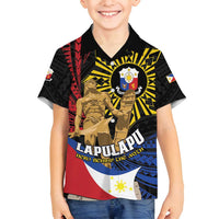Personalized Lapulapu The First Filipino Hero Family Matching Tank Maxi Dress and Hawaiian Shirt Polynesian Pattern LT01 Son's Shirt Black - Polynesian Pride