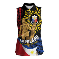 Personalized Lapulapu The First Filipino Hero Women Sleeveless Polo Shirt Polynesian Pattern