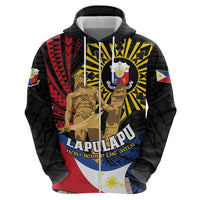 Personalized Lapulapu The First Filipino Hero Zip Hoodie Polynesian Pattern LT01 - Polynesian Pride