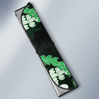 Puakenikeni Maile Lei Auto Sun Shade Frangipani Green Tropical Leaves