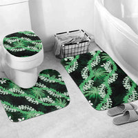 Puakenikeni Maile Lei Bathroom Set Frangipani Green Tropical Leaves