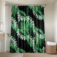 Puakenikeni Maile Lei Bathroom Set Frangipani Green Tropical Leaves