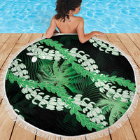 Puakenikeni Maile Lei Beach Blanket Frangipani Green Tropical Leaves LT01 - Polynesian Pride
