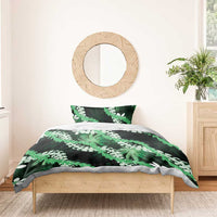 Puakenikeni Maile Lei Bedding Set Frangipani Green Tropical Leaves LT01 - Polynesian Pride