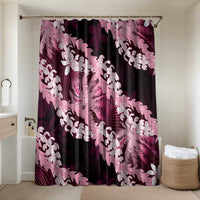 Puakenikeni Maile Lei Bathroom Set Frangipani Pink Tropical Leaves