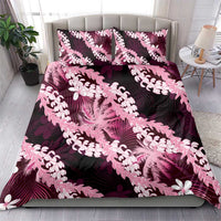 Puakenikeni Maile Lei Bedding Set Frangipani Pink Tropical Leaves LT01 - Polynesian Pride