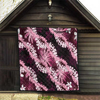 Puakenikeni Maile Lei Quilt Frangipani Pink Tropical Leaves LT01 - Polynesian Pride