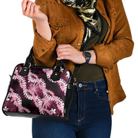Puakenikeni Maile Lei Shoulder Handbag Frangipani Pink Tropical Leaves LT01 - Polynesian Pride