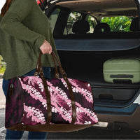 Puakenikeni Maile Lei Travel Bag Frangipani Pink Tropical Leaves LT01 - Polynesian Pride