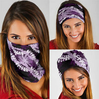 Puakenikeni Maile Lei Neck Gaiter Frangipani Purple Tropical Leaves LT01 - Polynesian Pride