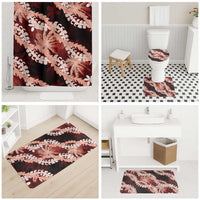 Puakenikeni Maile Lei Bathroom Set Frangipani Red Tropical Leaves