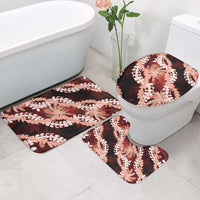 Puakenikeni Maile Lei Bathroom Set Frangipani Red Tropical Leaves