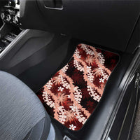 Puakenikeni Maile Lei Car Mats Frangipani Red Tropical Leaves LT01 - Polynesian Pride