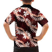 Puakenikeni Maile Lei Hawaiian Shirt Frangipani Red Tropical Leaves LT01 - Polynesian Pride
