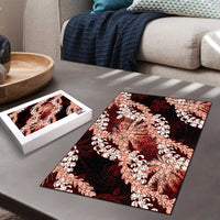 Puakenikeni Maile Lei Puzzle Frangipani Red Tropical Leaves