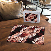 Puakenikeni Maile Lei Puzzle Frangipani Red Tropical Leaves