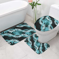 Puakenikeni Maile Lei Bathroom Set Frangipani Turquoise Tropical Leaves
