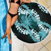 Puakenikeni Maile Lei Beach Blanket Frangipani Turquoise Tropical Leaves LT01 - Polynesian Pride