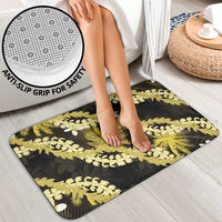 Puakenikeni Maile Lei Bathroom Set Frangipani Yellow Tropical Leaves