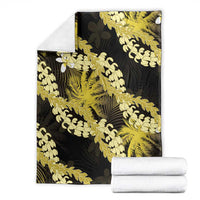 Puakenikeni Maile Lei Blanket Frangipani Yellow Tropical Leaves LT01 - Polynesian Pride