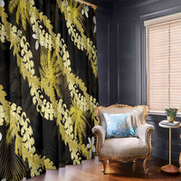 Puakenikeni Maile Lei Window Curtain Frangipani Yellow Tropical Leaves LT01 - Polynesian Pride