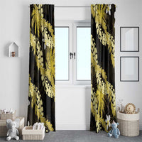 Puakenikeni Maile Lei Window Curtain Frangipani Yellow Tropical Leaves LT01 - Polynesian Pride