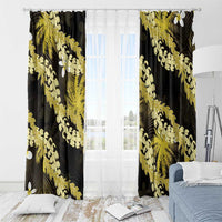 Puakenikeni Maile Lei Window Curtain Frangipani Yellow Tropical Leaves LT01 - Polynesian Pride
