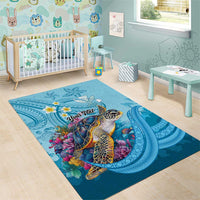 Personalized Hawaii Sea Turtle Area Rug Hawaii Map Ocean Vibes