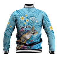Personalized Hawaii Sea Turtle Baseball Jacket Hawaii Map Ocean Vibes