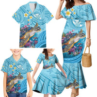 Personalized Hawaii Sea Turtle Family Matching Mermaid Dress and Hawaiian Shirt Hawaii Map Ocean Vibes