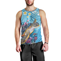 Personalized Hawaii Sea Turtle Men Tank Top Hawaii Map Ocean Vibes