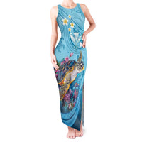 Personalized Hawaii Sea Turtle Tank Maxi Dress Hawaii Map Ocean Vibes