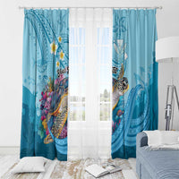 Personalized Hawaii Sea Turtle Window Curtain Hawaii Map Ocean Vibes LT01 - Polynesian Pride