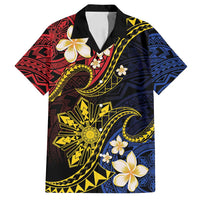 Philippines Spirit Tribal Sun Plumeria Family Matching Summer Maxi Dress and Hawaiian Shirt Red And Blue Polynesian Pattern