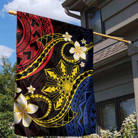 Philippines Spirit Tribal Sun Plumeria Garden Flag Red And Blue Polynesian Pattern