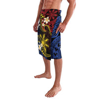 Philippines Spirit Tribal Sun Plumeria Lavalava Red And Blue Polynesian Pattern