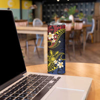 Philippines Spirit Tribal Sun Plumeria Skinny Tumbler Red And Blue Polynesian Pattern