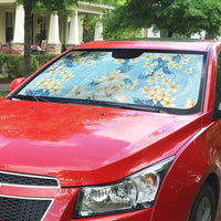 Hawaii Hibiscus Plumeria Blue Auto Sun Shade Polynesian Pattern LT01 - Polynesian Pride