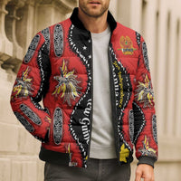 Papua New Guinea 50th Independence Bomber Puffer Jacket PNG Batik Pattern - Polynesian Pride