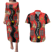Papua New Guinea 50th Independence Couples Matching Puletasi and Hawaiian Shirt PNG Batik Pattern - Polynesian Pride