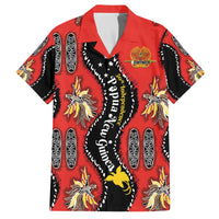 Papua New Guinea 50th Independence Family Matching Off The Shoulder Long Sleeve Dress and Hawaiian Shirt PNG Batik Pattern - Polynesian Pride